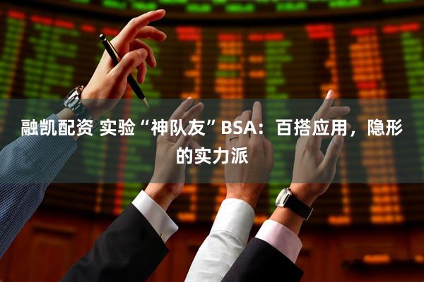 融凯配资 实验“神队友”BSA：百搭应用，隐形的实力派